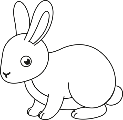 Cute Bunny Coloring Page